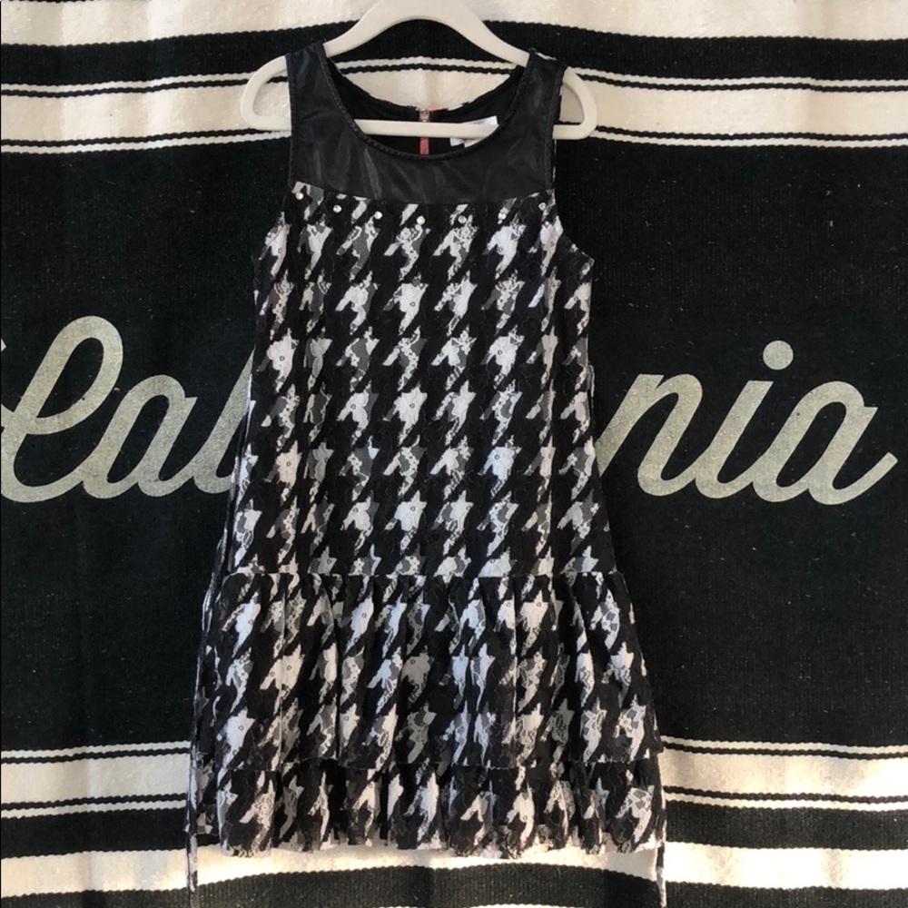JUSTIC GIRLS Rocker Chic Lace Leather Gem dress
